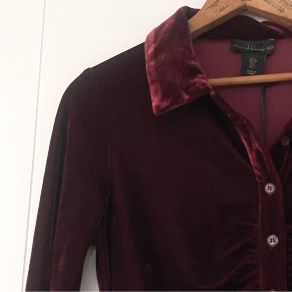 NWT HOUSE OF HARLOW 1960 Velvet Ruched Button Up Mini Dress Party - Picture 5 of 9